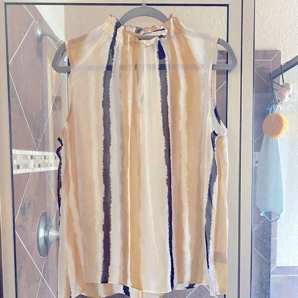 Minimalist sheer neutral blouse